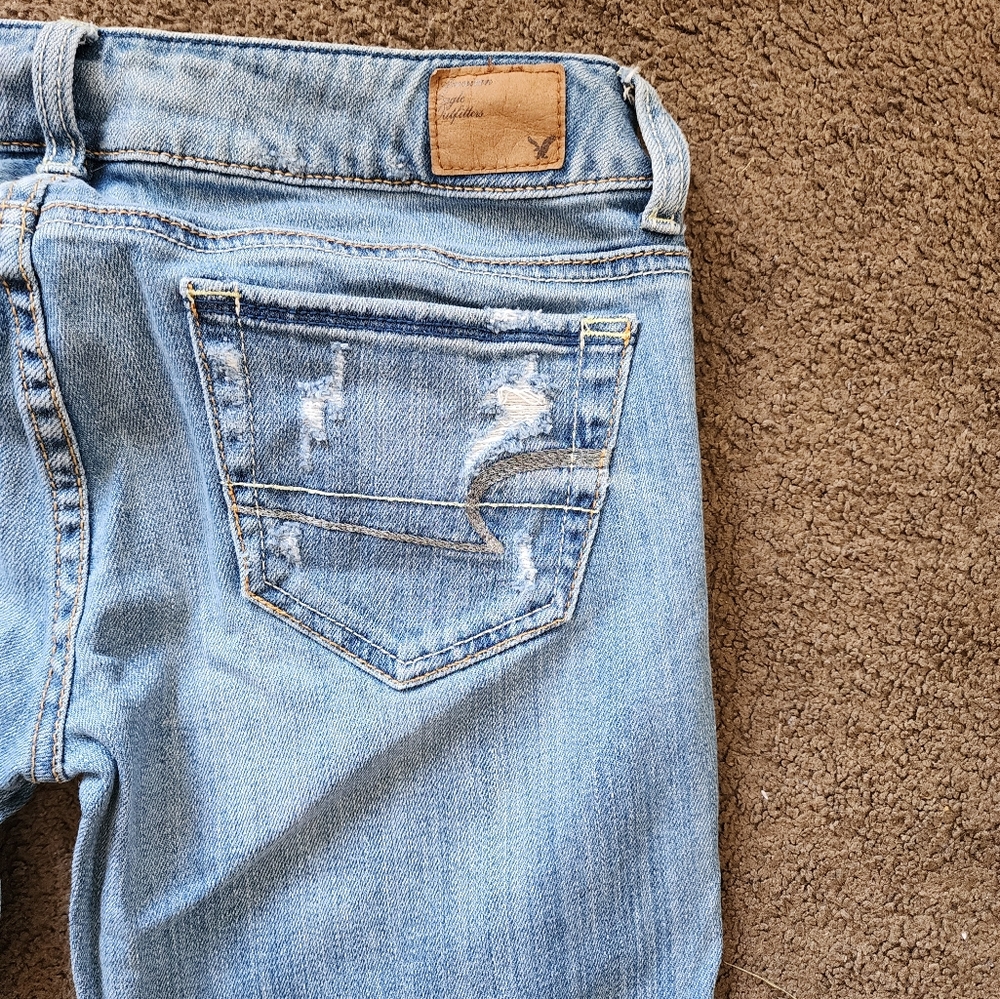 Y2K AE Hipster Distressed Jeans, Women's 0 - Picture 5 of 10
